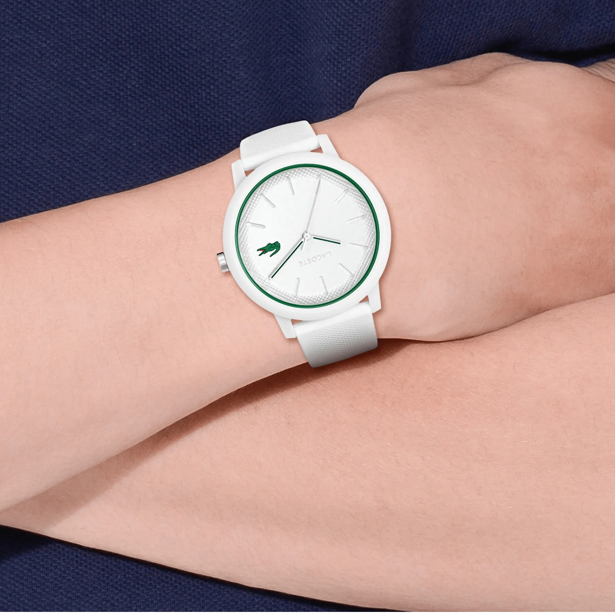 Lacoste.12.12 White Dial White Silicone Strap Men's Watch