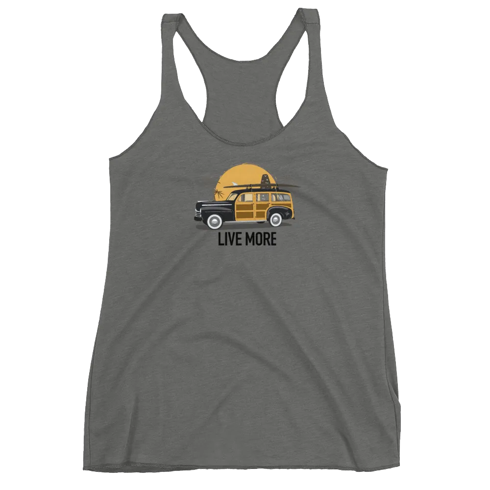 Live More Beach Vibes Women's Racerback Tank