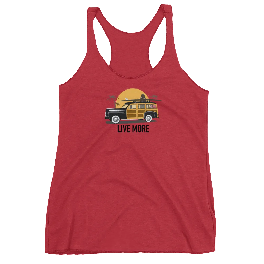 Live More Beach Vibes Women's Racerback Tank