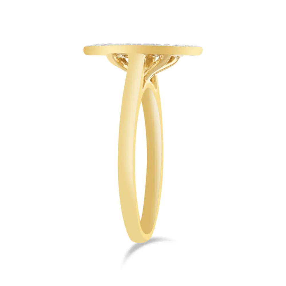 Marquise Shape Ring with 1/2ct of Diamonds in 9ct Yellow Gold