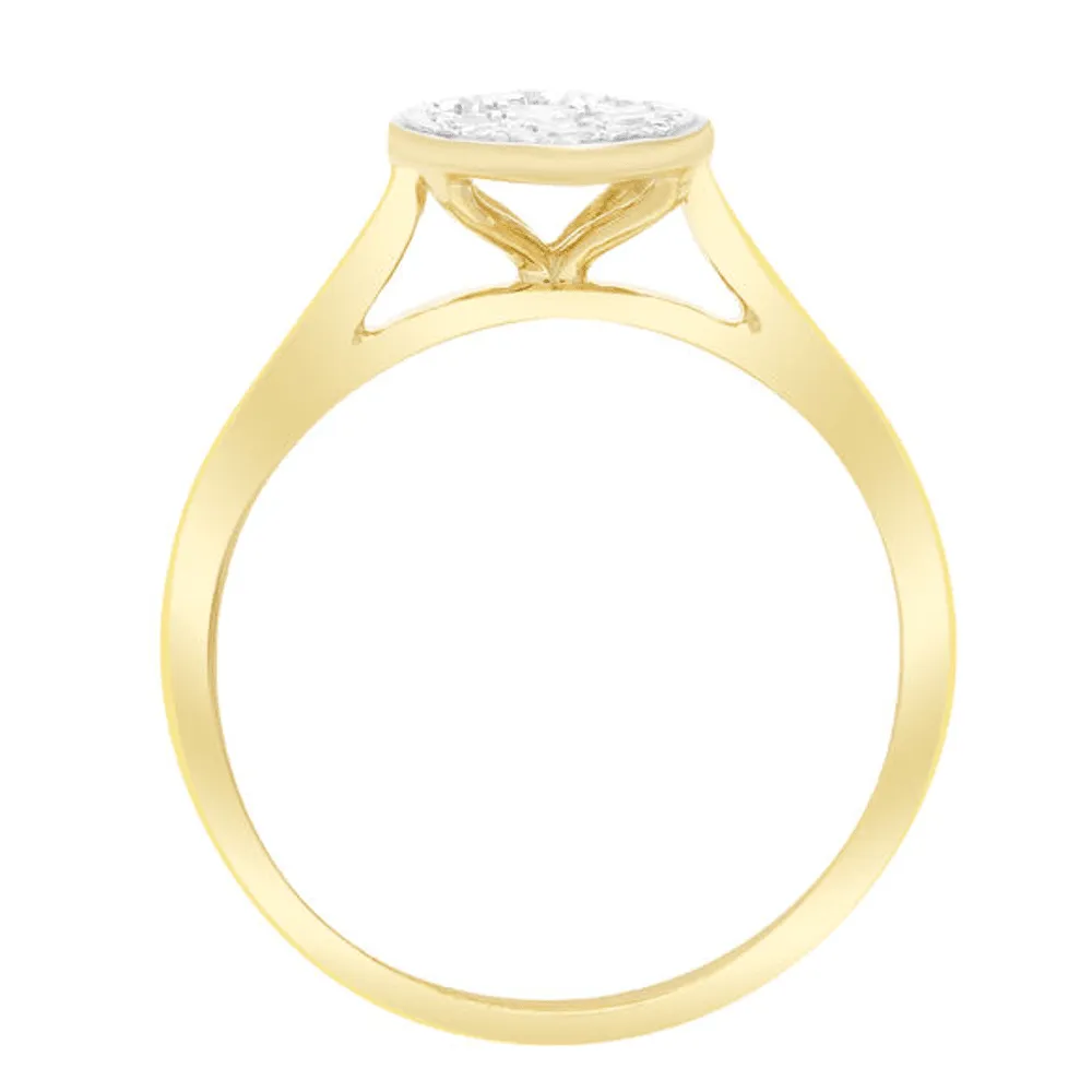 Marquise Shape Ring with 1/2ct of Diamonds in 9ct Yellow Gold