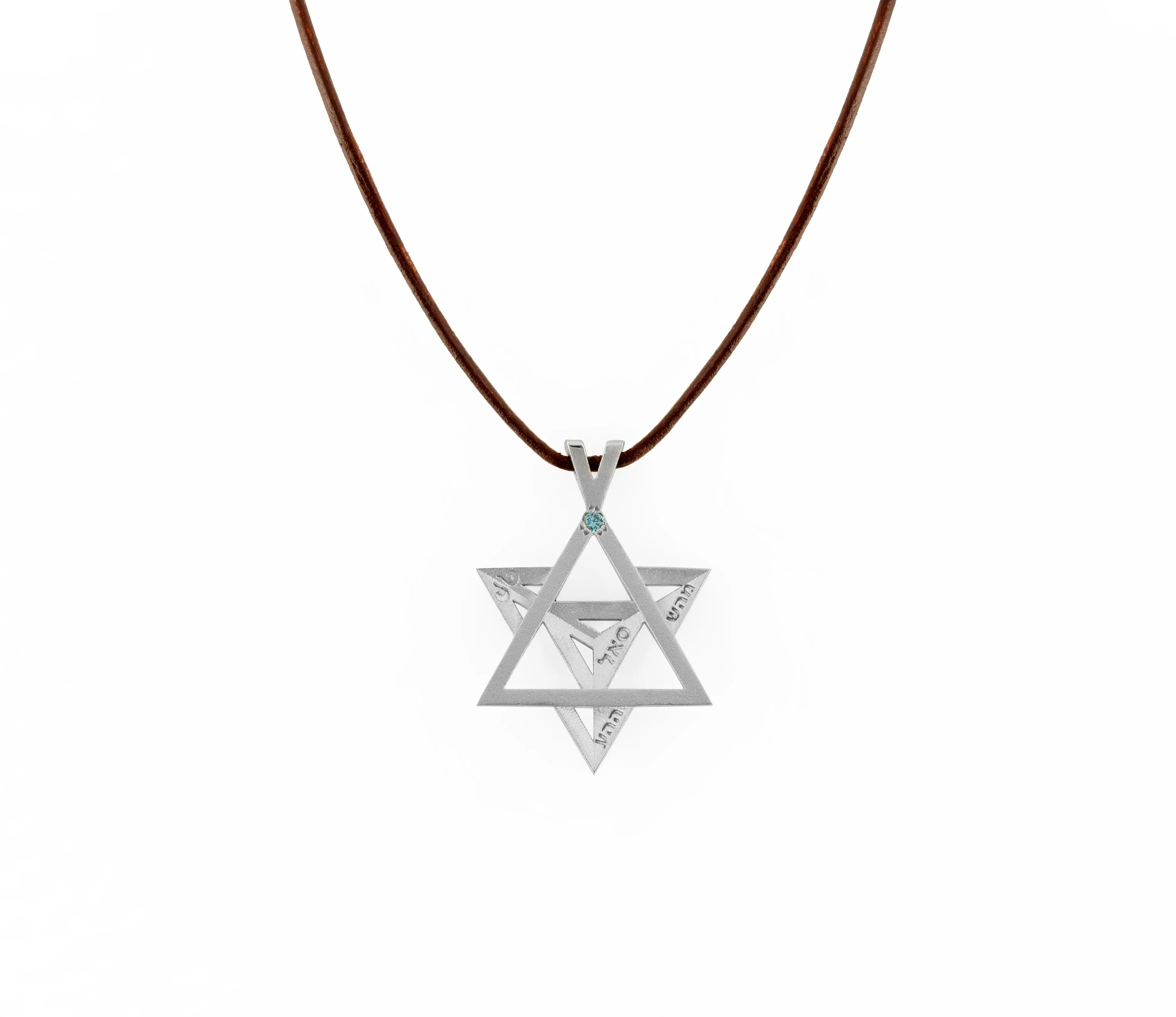 Merkavah Pendant set with Black Colored Diamond