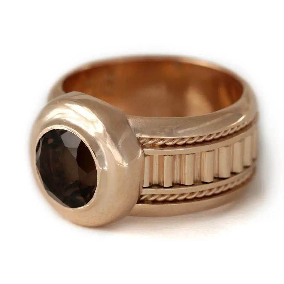 Misti- statement rose gold solitaire ring for women