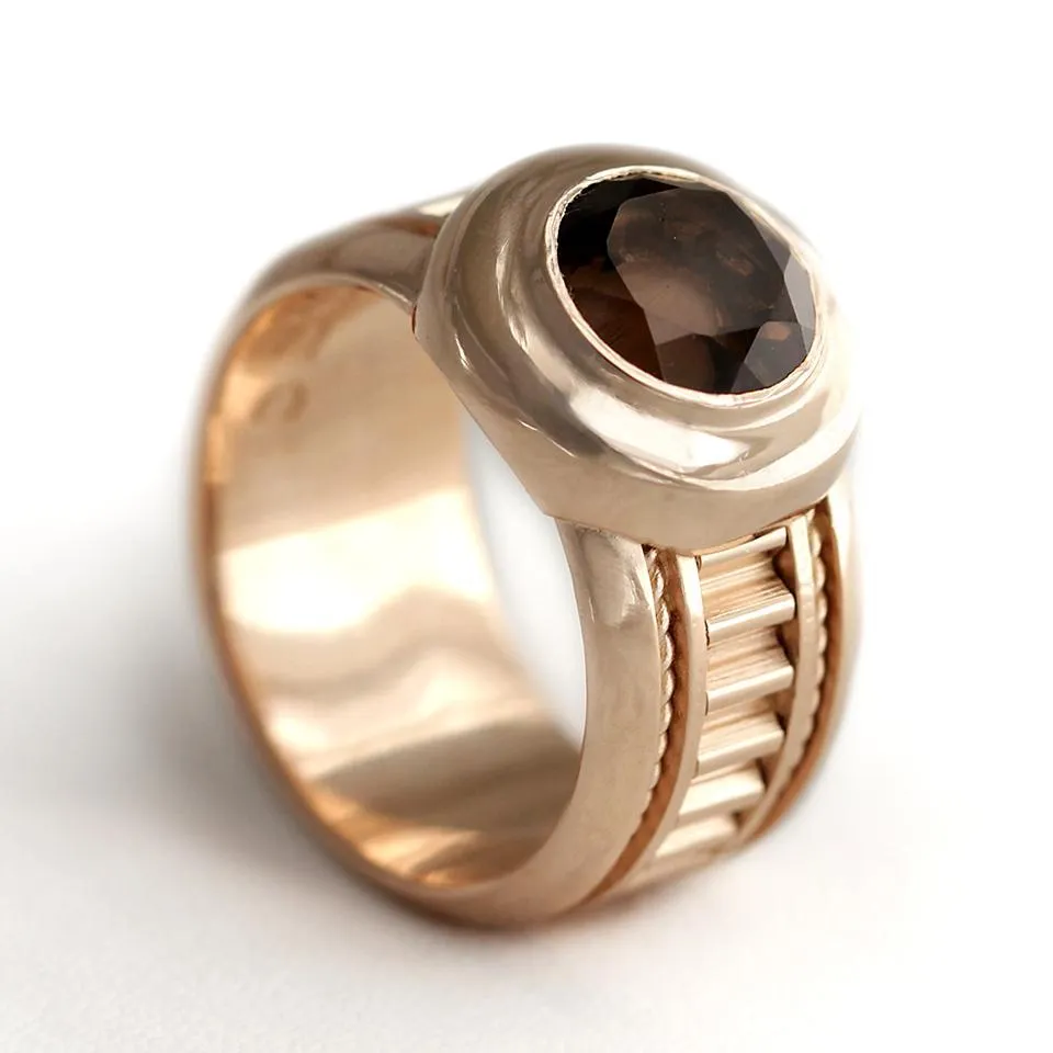 Misti- statement rose gold solitaire ring for women