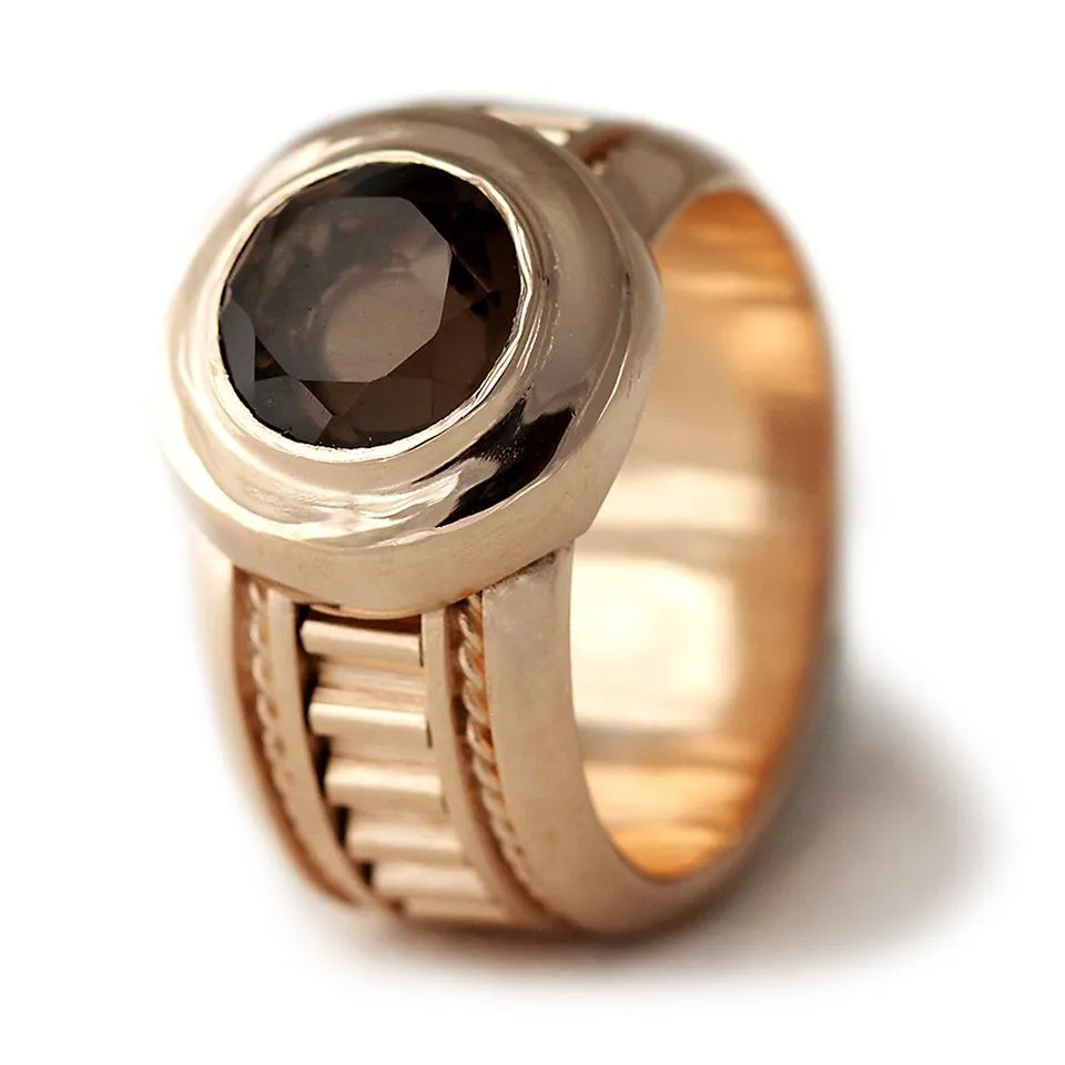 Misti- statement rose gold solitaire ring for women