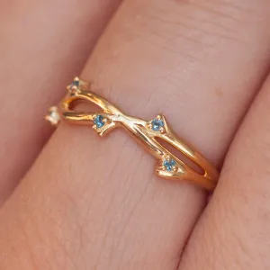Naia Branch Twig Band with London Blue Topaz