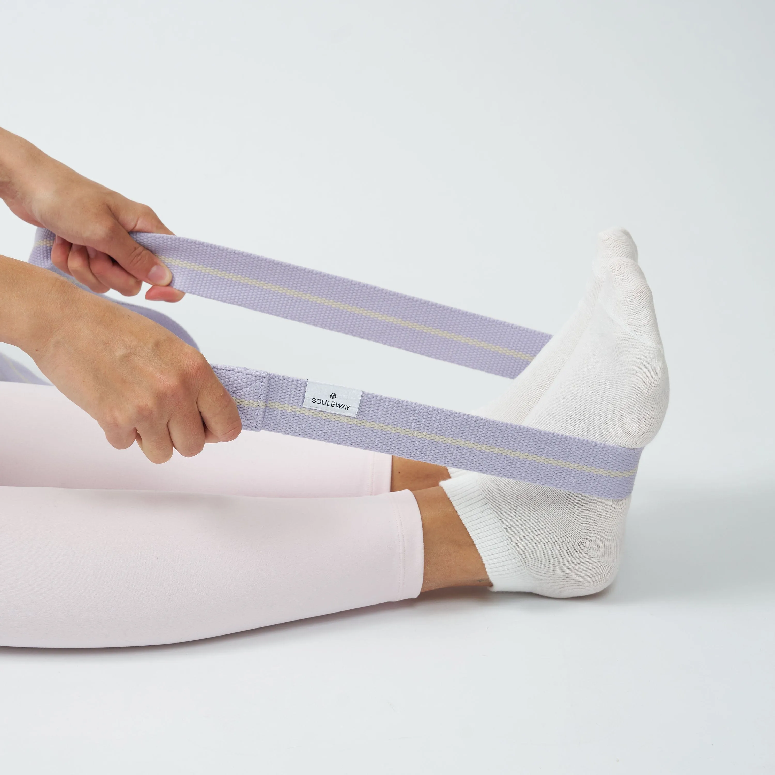 Natural Cotton Yoga Strap | Lavender & Sand