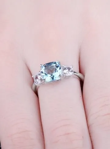 Natural Topaz and Simulated Diamond Ring