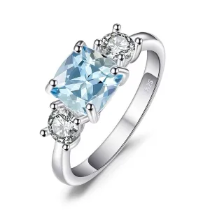 Natural Topaz and Simulated Diamond Ring