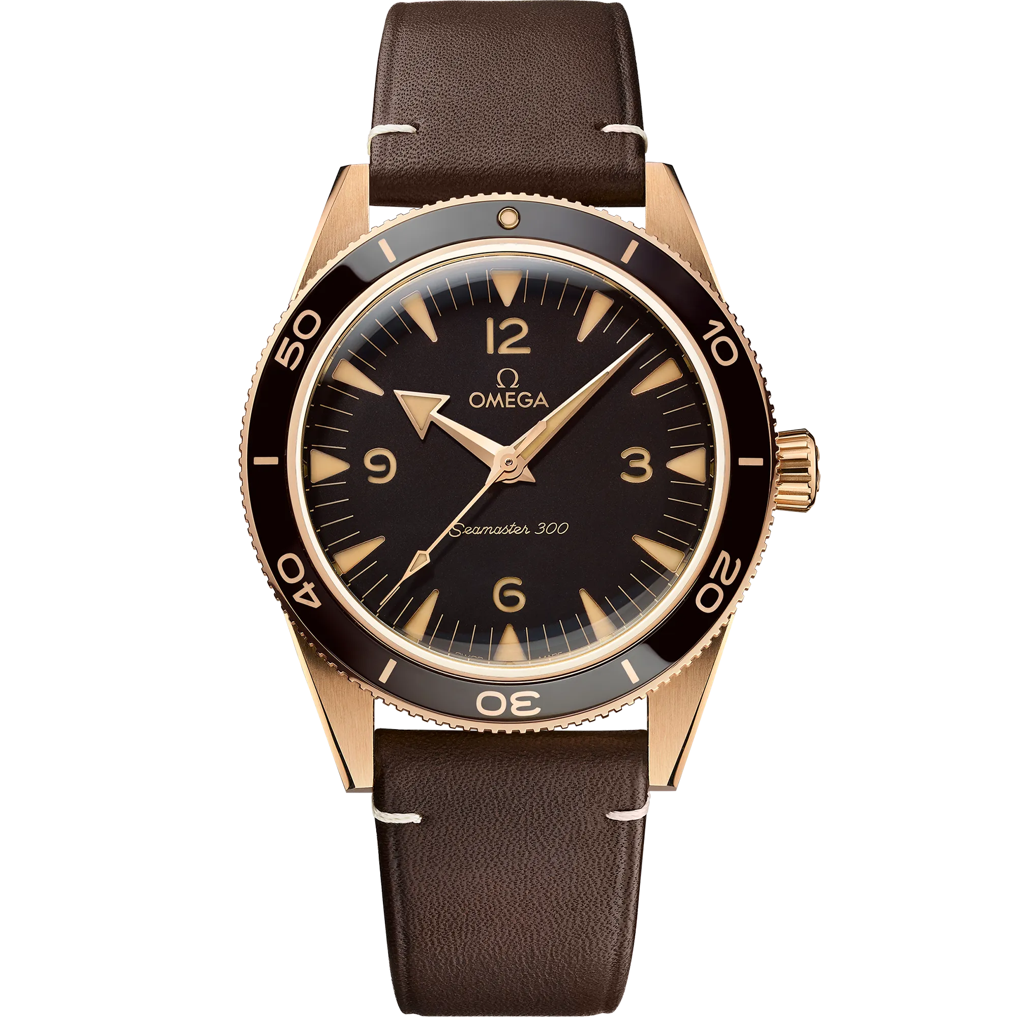 Omega Seamaster 300 41mm Bronze gold on leather strap