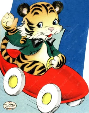 PDXC24206a -- Tiger Cub Driving Car