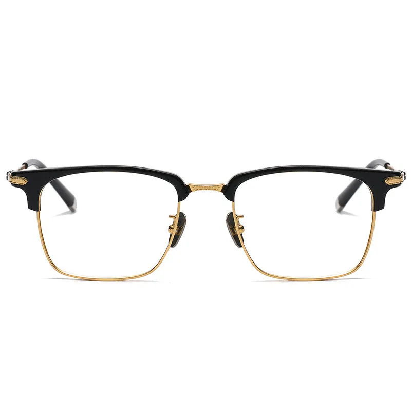 Pirro Browline Titanium Rectangle Glasses Frame