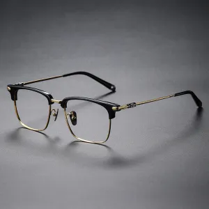 Pirro Browline Titanium Rectangle Glasses Frame