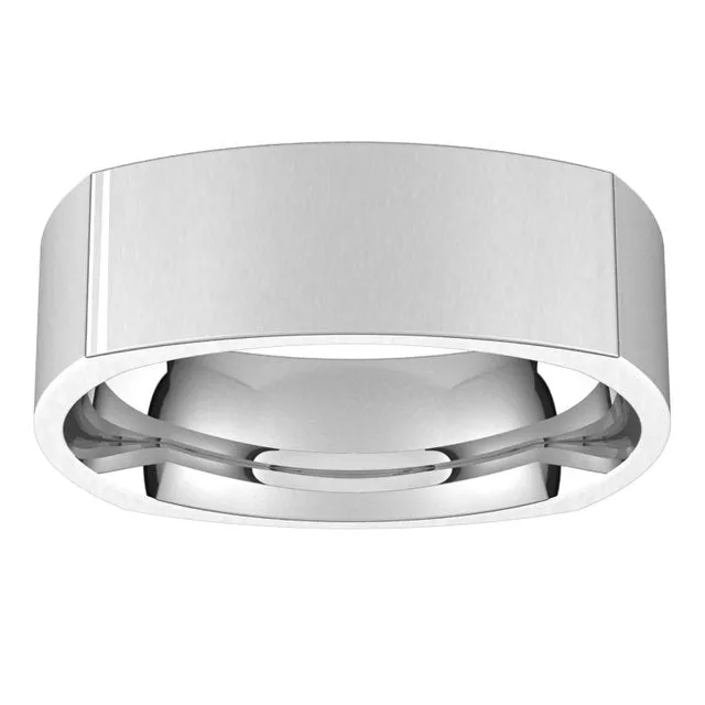 Platinum 6 mm Square Comfort Fit Wedding Band