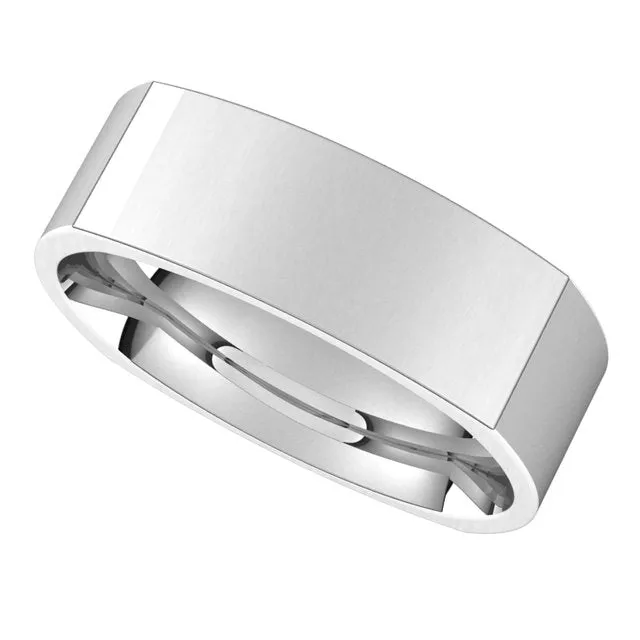 Platinum 6 mm Square Comfort Fit Wedding Band