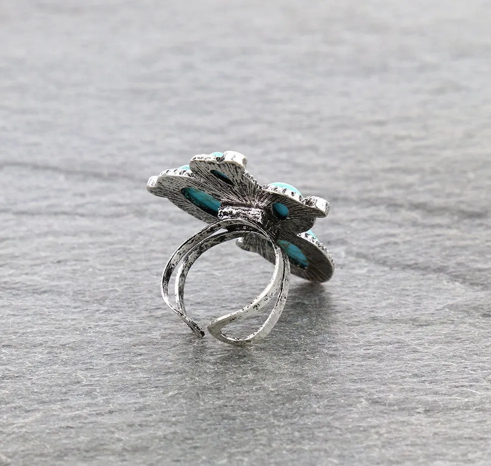 Prickly Cactus Ring With Sparkle Stone Accents