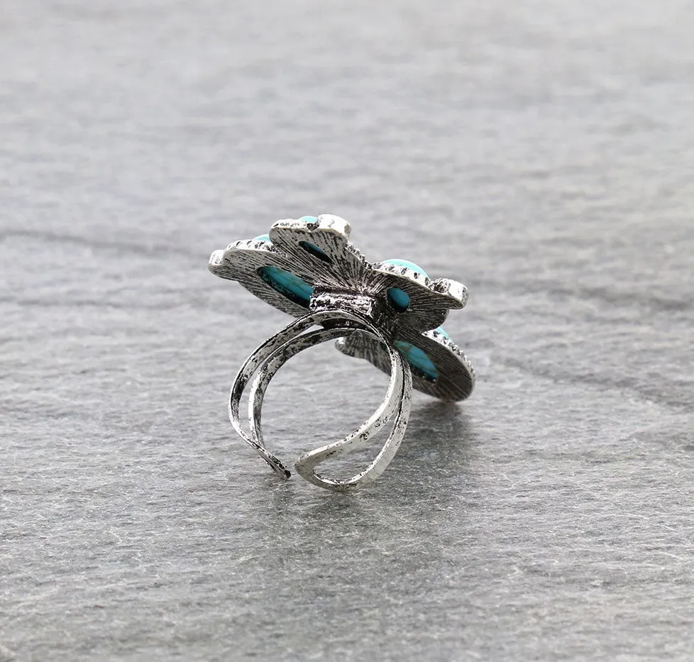 Prickly Cactus Ring With Sparkle Stone Accents