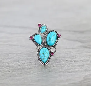 Prickly Cactus Ring With Sparkle Stone Accents