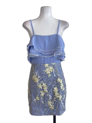Purple Half Floral Laced Dress