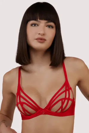 Ramona Mesh Plunge Bra - Red