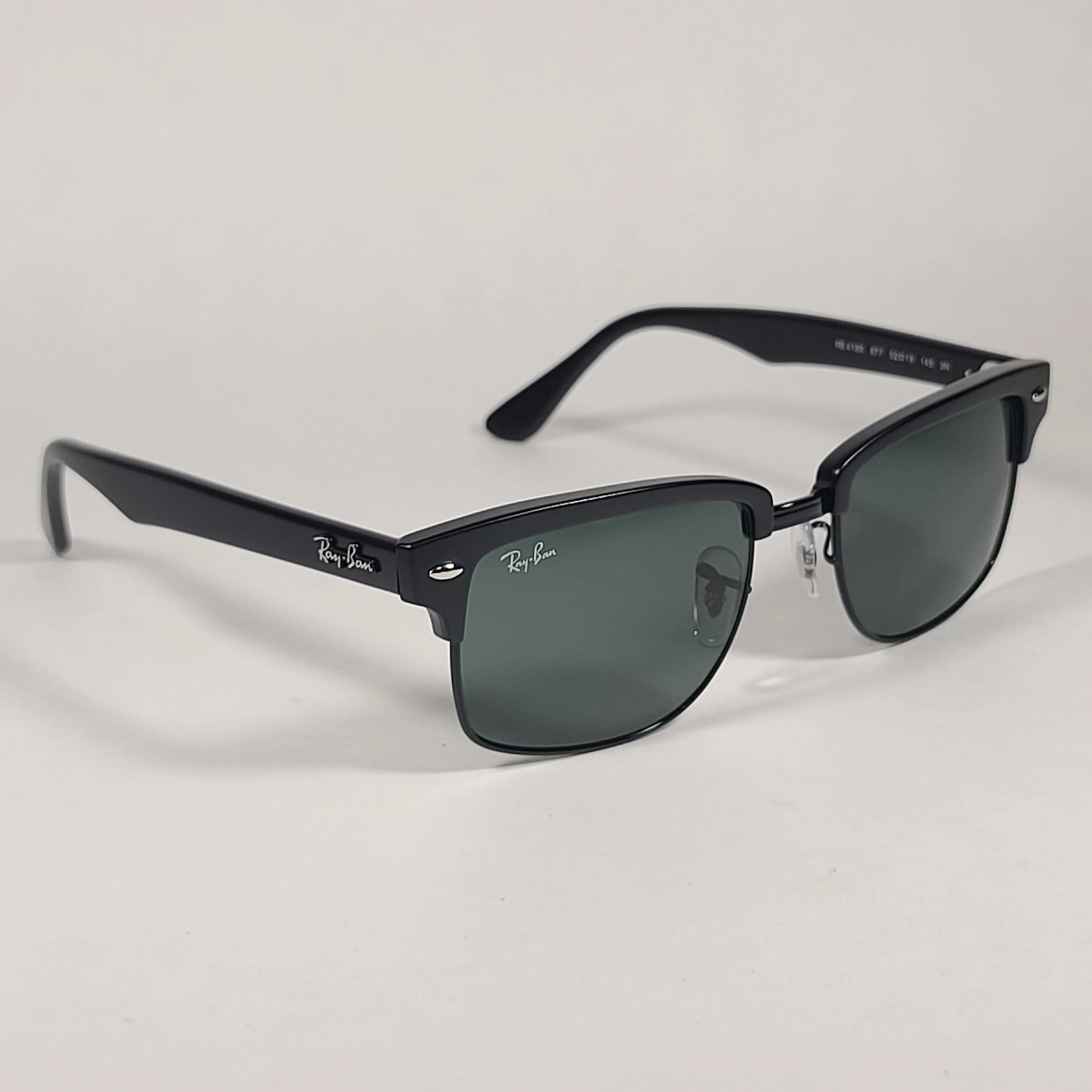 Ray-Ban Clubmaster Square Sunglasses Matte Black Gray Green Lens RB4190 877