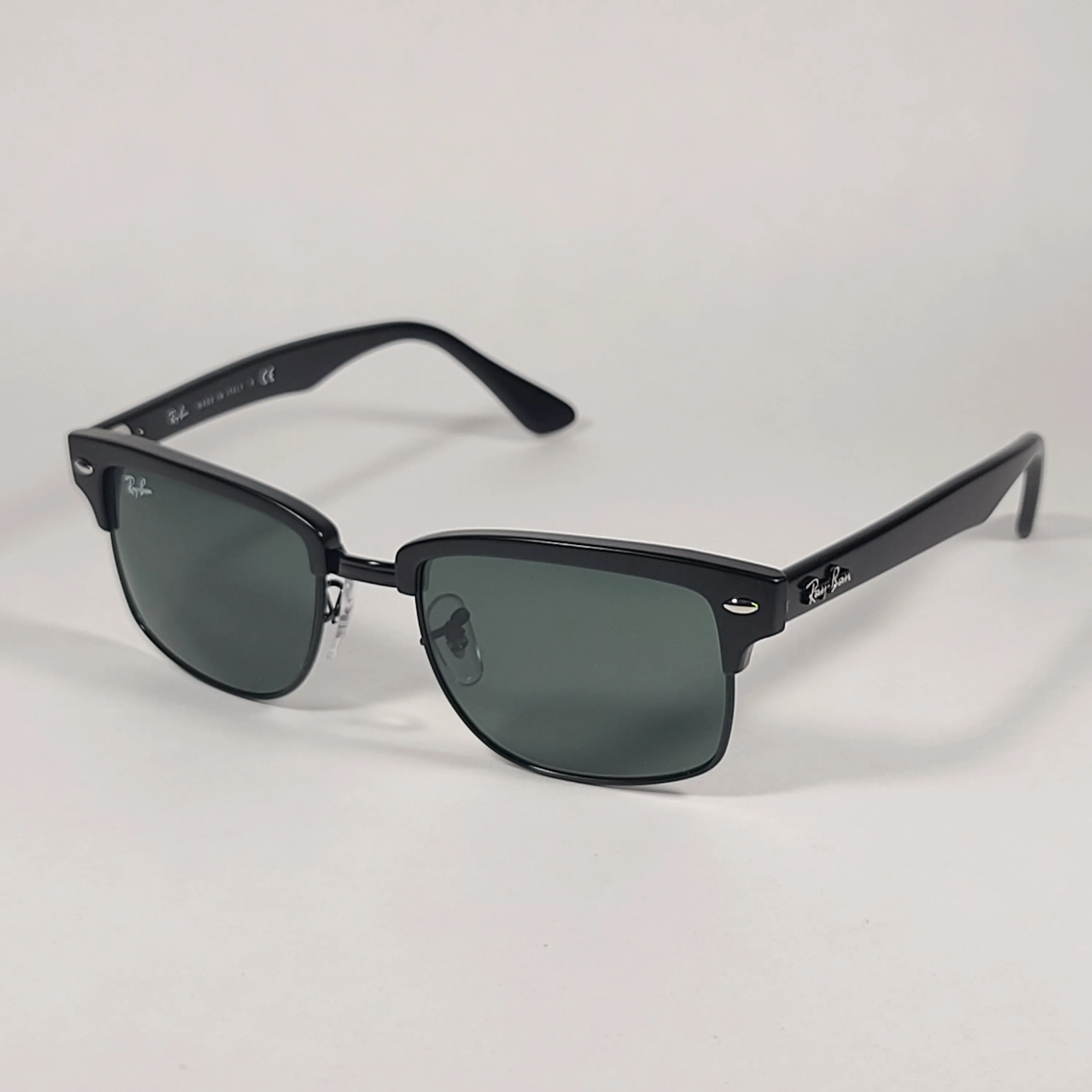Ray-Ban Clubmaster Square Sunglasses Matte Black Gray Green Lens RB4190 877