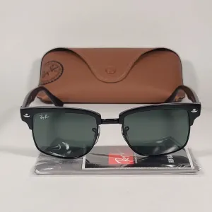 Ray-Ban Clubmaster Square Sunglasses Matte Black Gray Green Lens RB4190 877