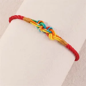 Red & Yellow Knot-Accent Adjustable Bracelet