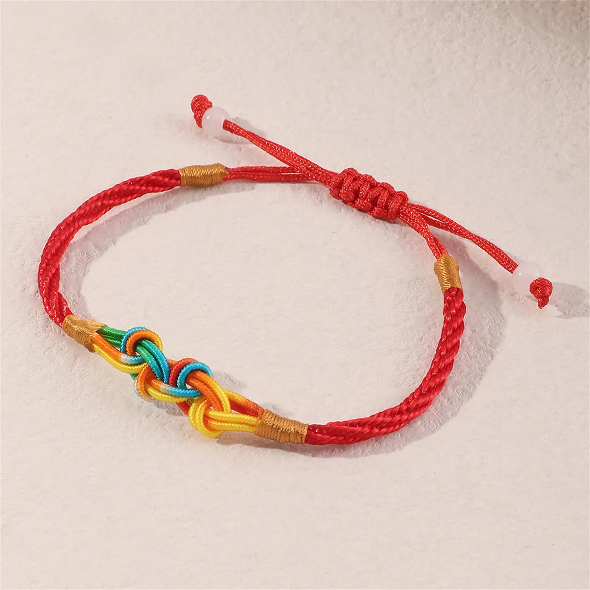 Red & Yellow Knot-Accent Adjustable Bracelet