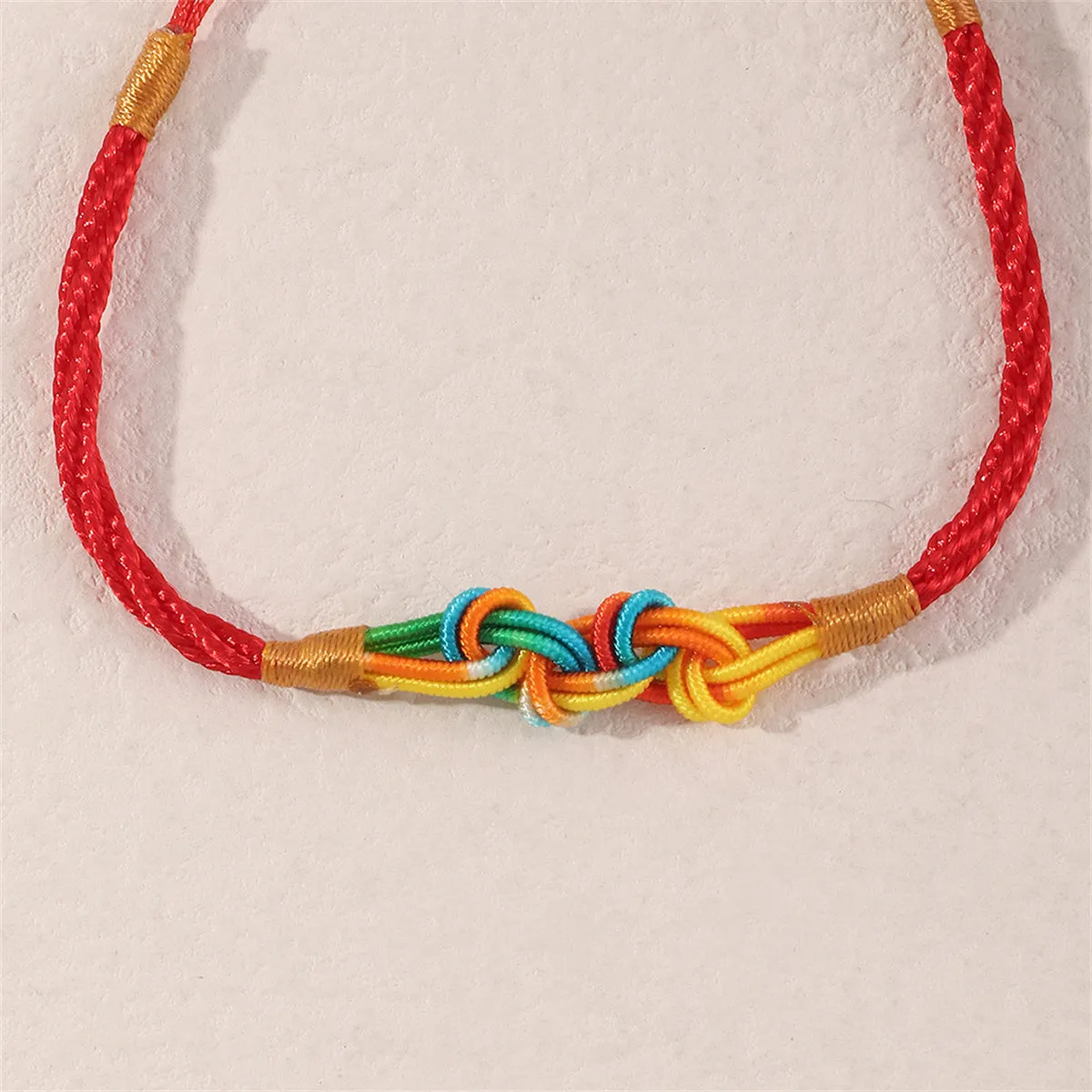 Red & Yellow Knot-Accent Adjustable Bracelet