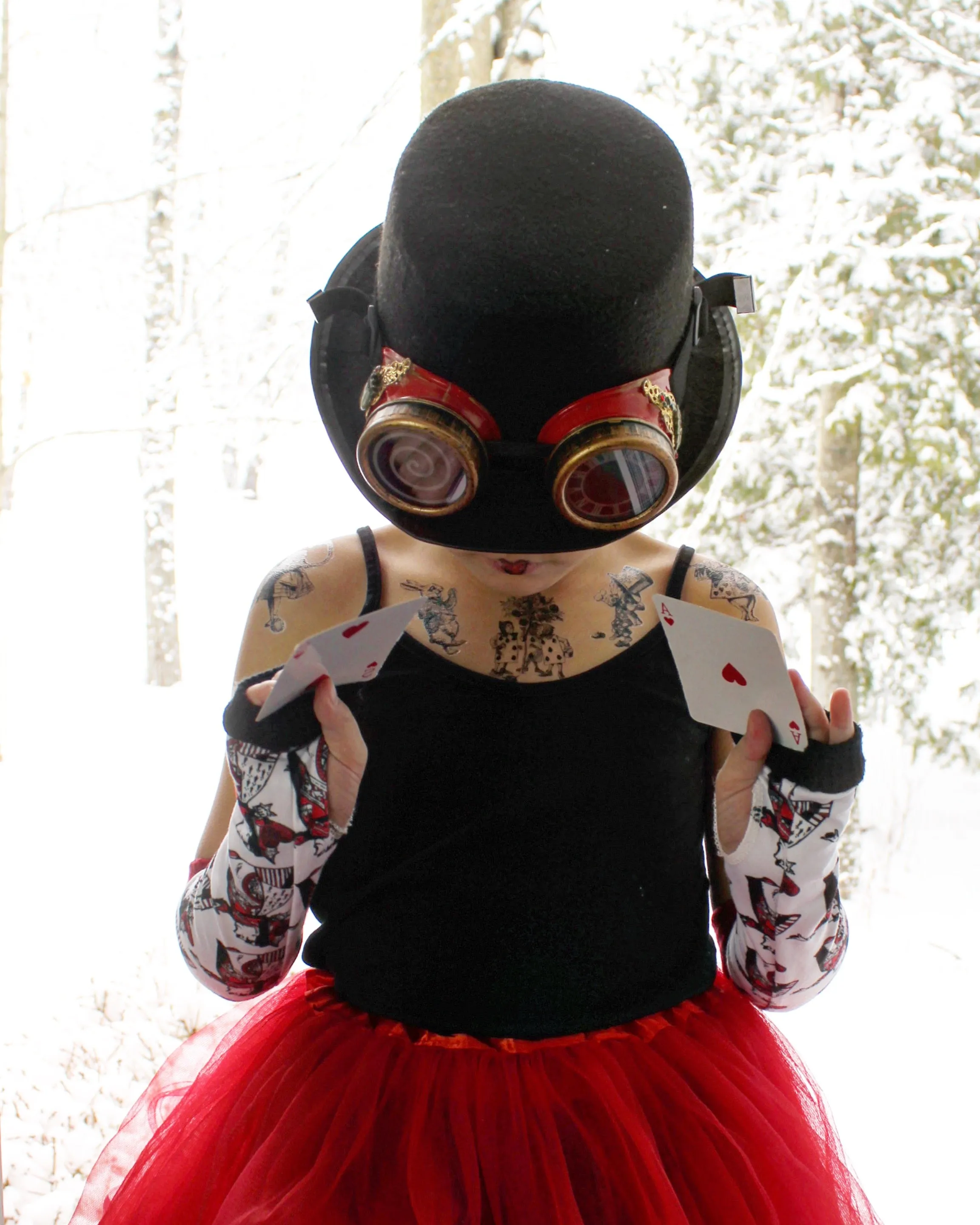 Red Queen in Wonderland Steampunk Goggles