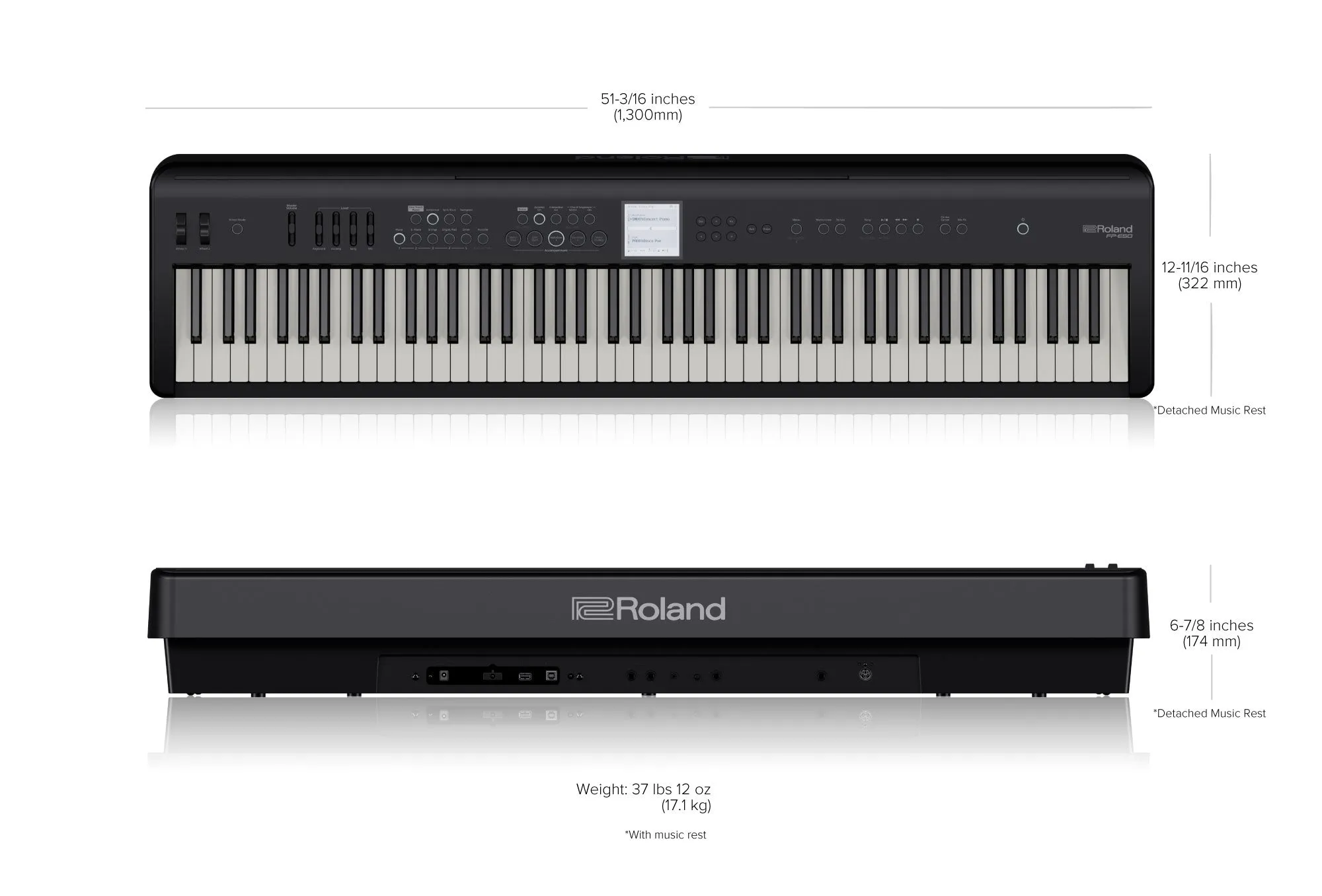 Roland FP-E50-BK Portable Piano with Stand and Pedal Unit