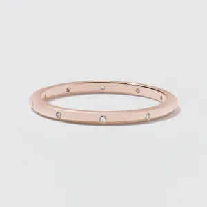 Rose Gold Classic Diamond Wedding Band - Polished 1.5mm
