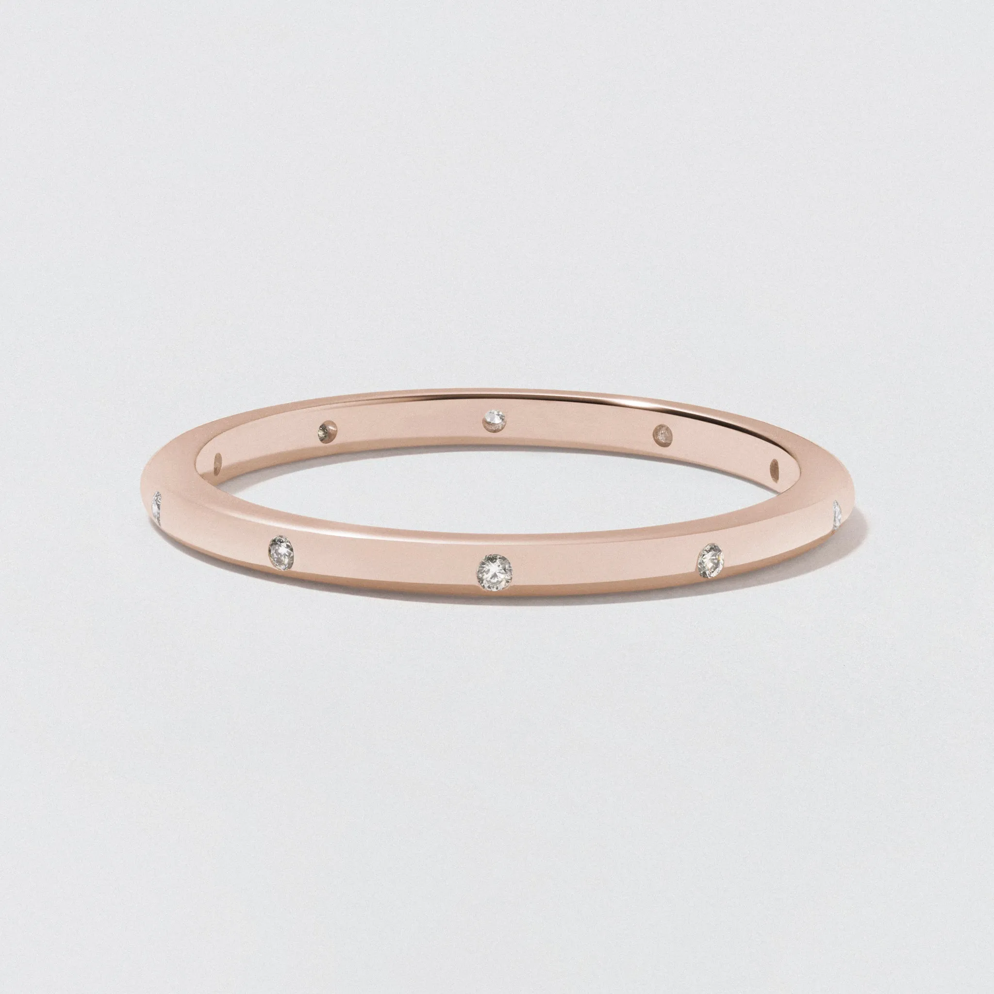 Rose Gold Classic Diamond Wedding Band - Polished 1.5mm