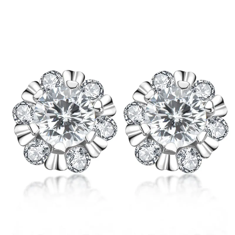 Round Brilliant Cut Moissanite Diamond Stud Earrings