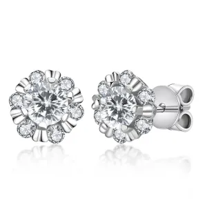 Round Brilliant Cut Moissanite Diamond Stud Earrings