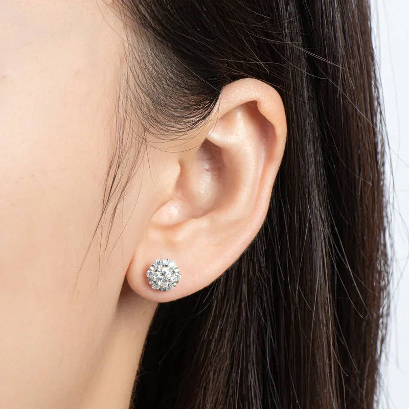 Round Brilliant Cut Moissanite Diamond Stud Earrings