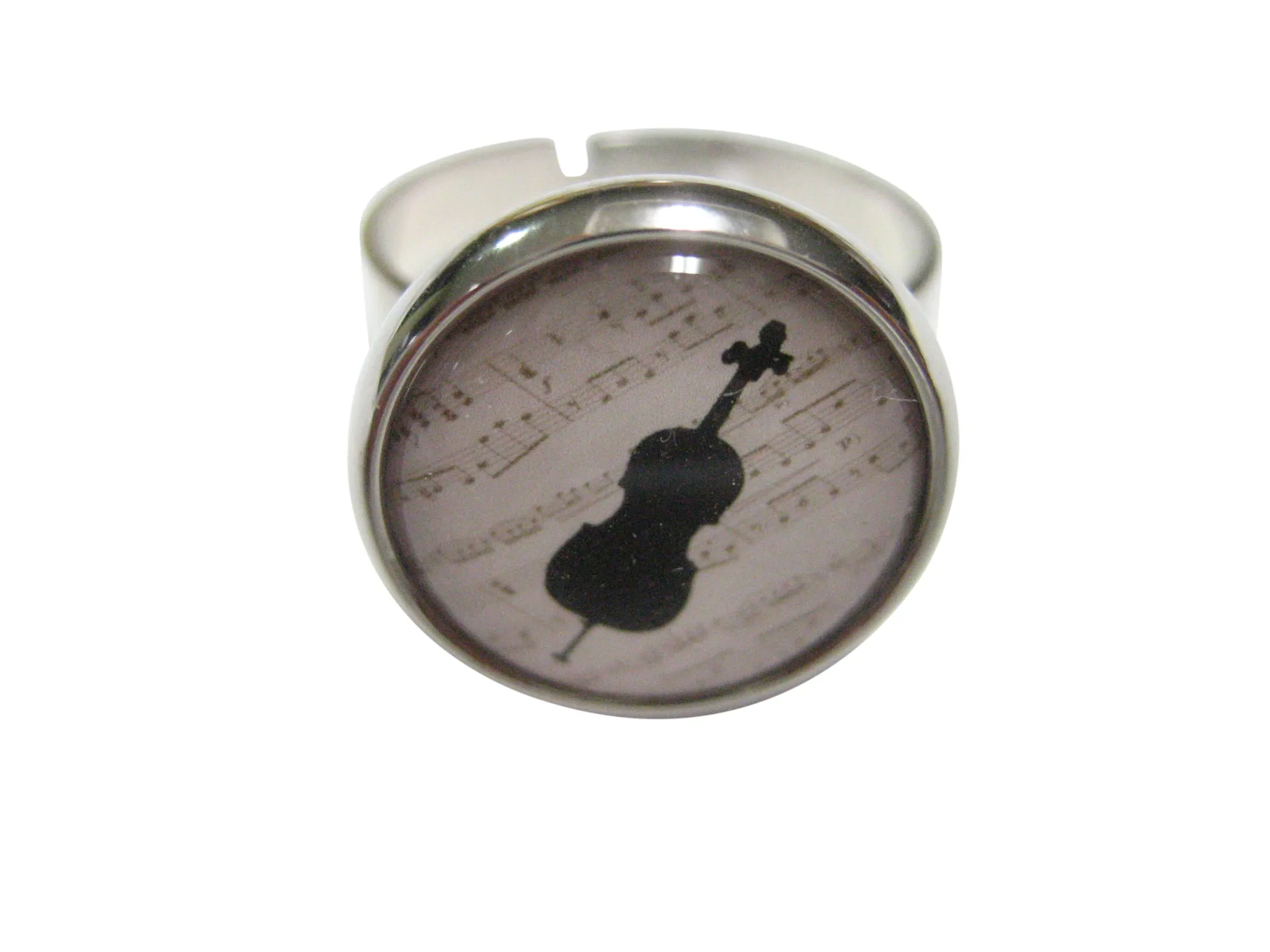 Round Cello Music Instrument Adjustable Size Fashion Ring