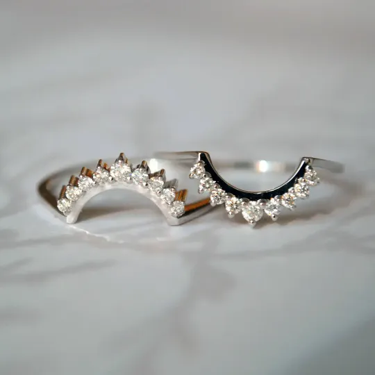 Round Classic Curved Stackable Wedding Band