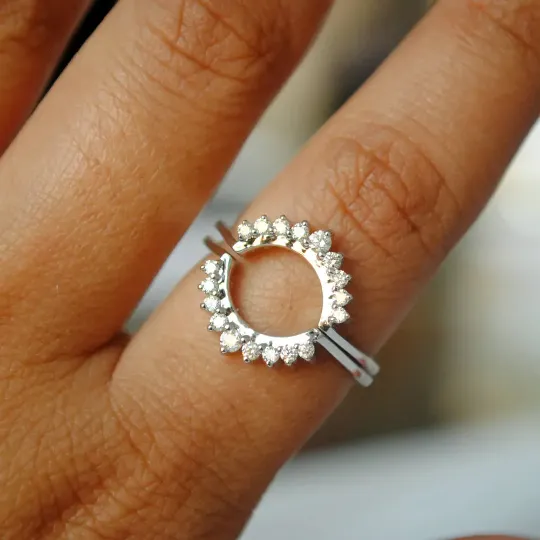 Round Classic Curved Stackable Wedding Band