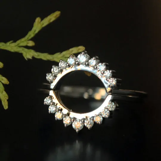 Round Classic Curved Stackable Wedding Band