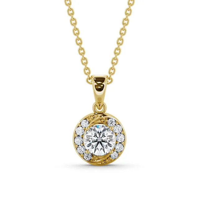 Round Cut Classic Halo Pendant