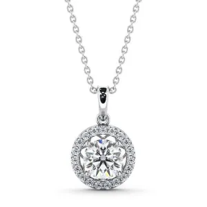 Round Cut Classic Halo Pendant