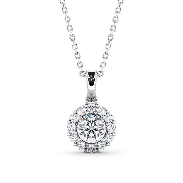Round Cut Classic Halo Pendant