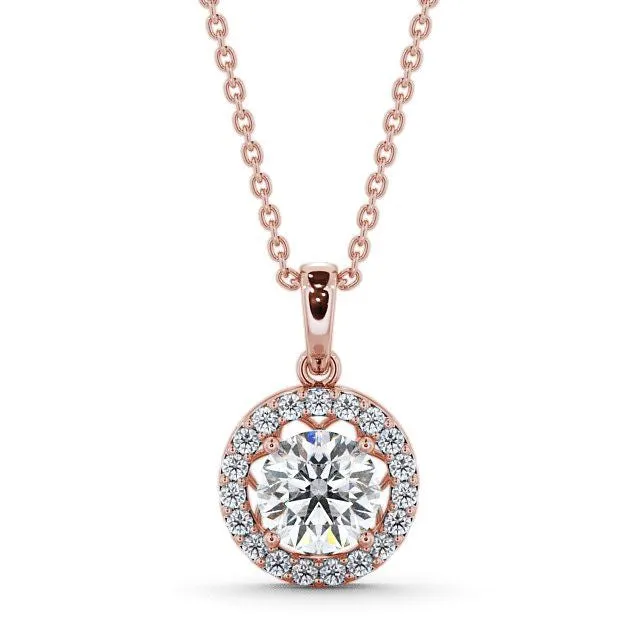Round Cut Classic Halo Pendant
