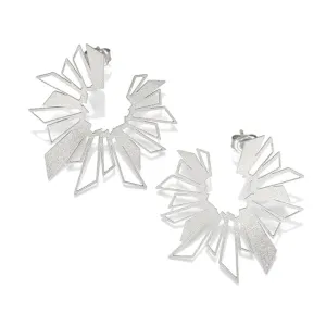 ROUND GEO MAXI EARRING/SILVER