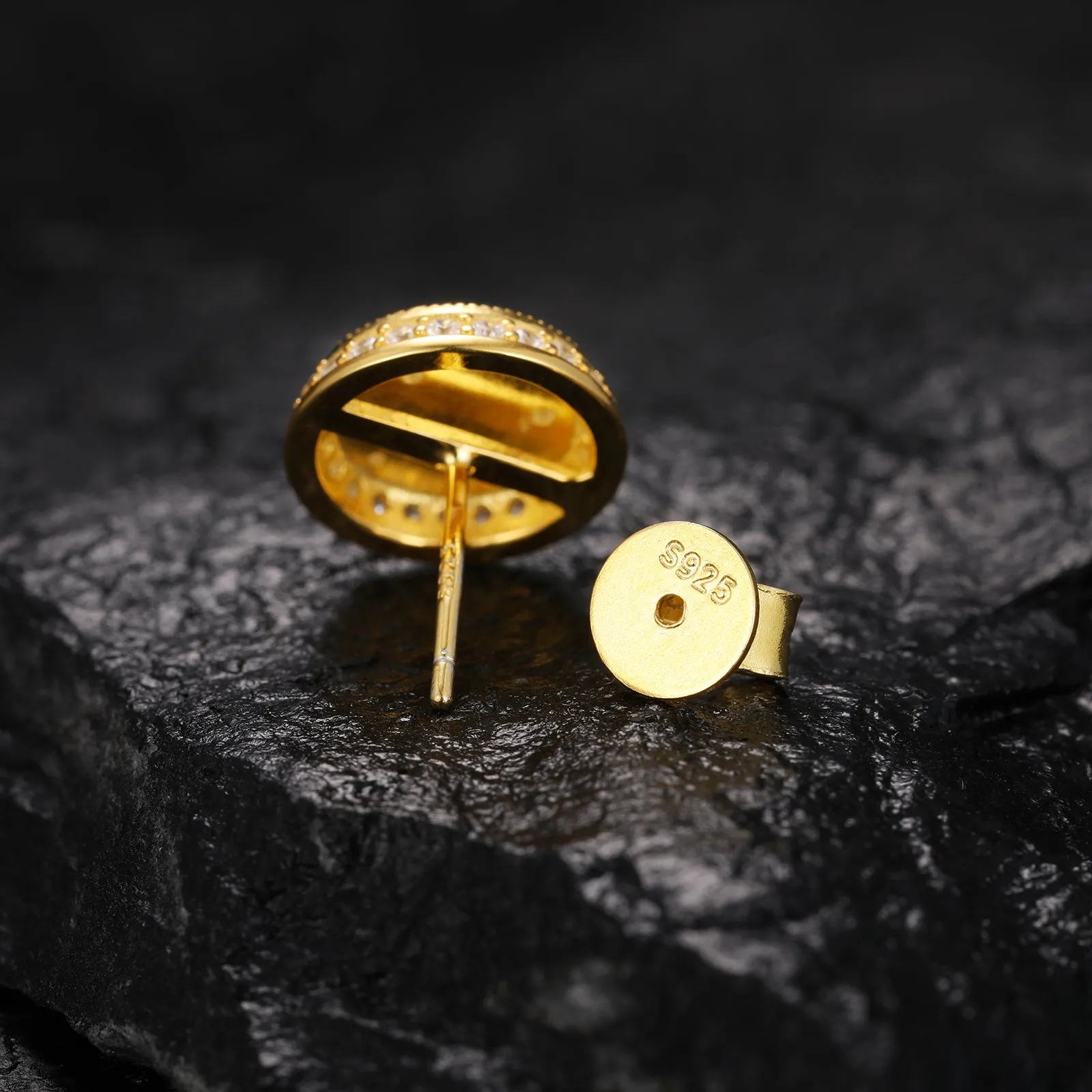 Round Poker Diamond Earrings
