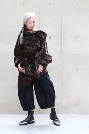 Rundholdz Dip Dark Kelim Print Plush Jacket