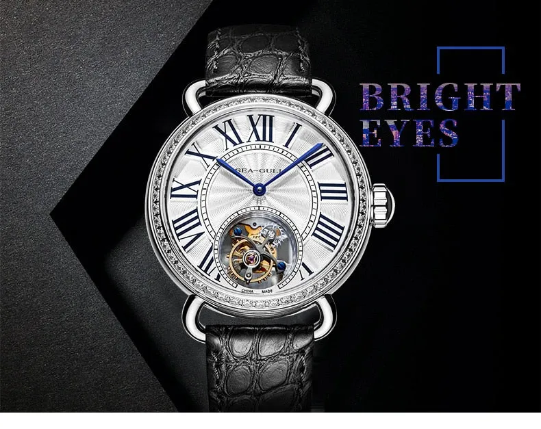 SEA-GULL manual mechanical watch with Tourbillon complication with Roman numerals Calibre : ST8000 Model : 818.11.6036 (White) and 718.11.6032L( Blue)