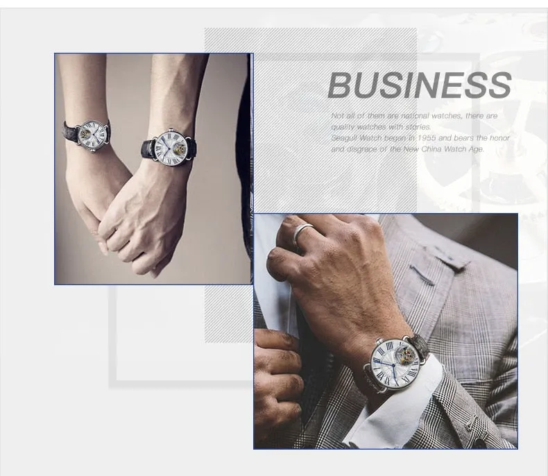 SEA-GULL manual mechanical watch with Tourbillon complication with Roman numerals Calibre : ST8000 Model : 818.11.6036 (White) and 718.11.6032L( Blue)